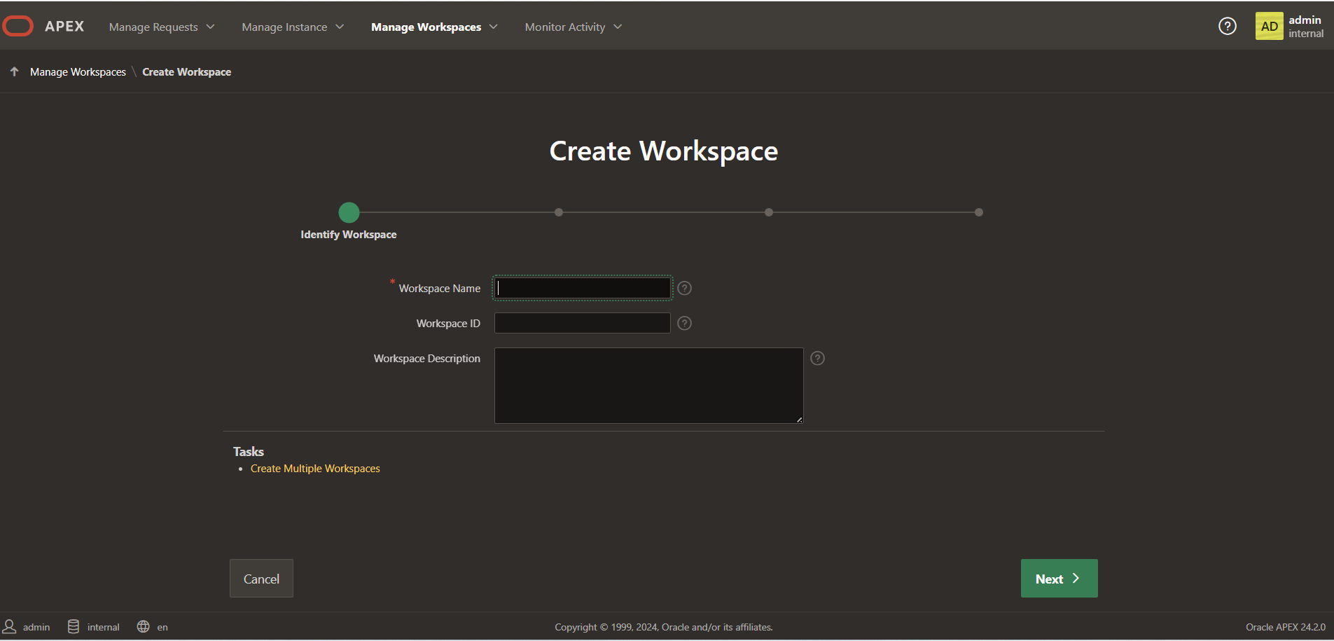 Workspace Step 1
